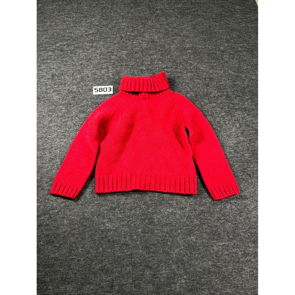 Vintage Polo Jeans Co. Ralph Lauren Sweater Kids Medium Red Wool Turtleneck‎